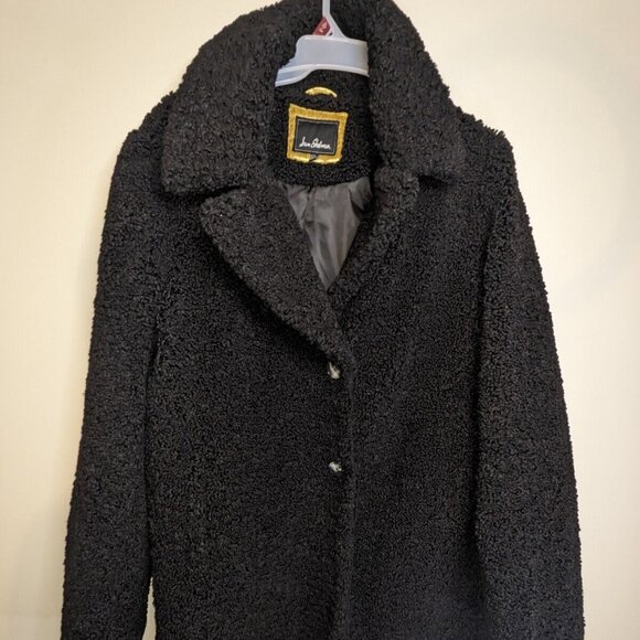 Sam Edelman Coat Teddy Sherpa Black Collared Single Breasted Lined Womens XXL - Picture 1 of 5